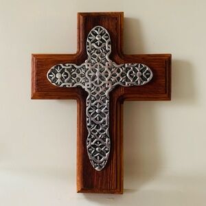 Wooden and metal cross
